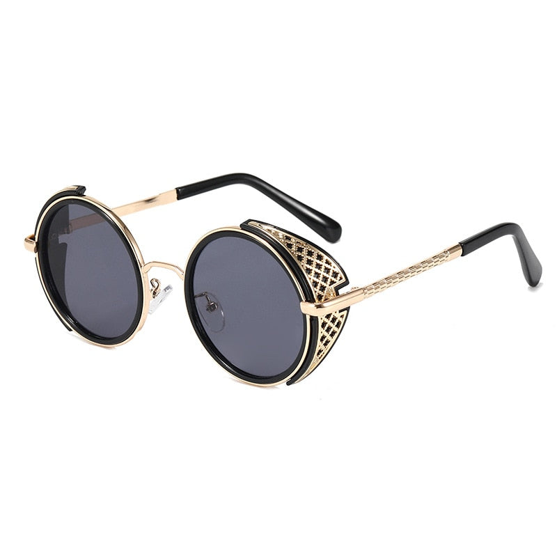 Retro Round Steampunk Sunglasses