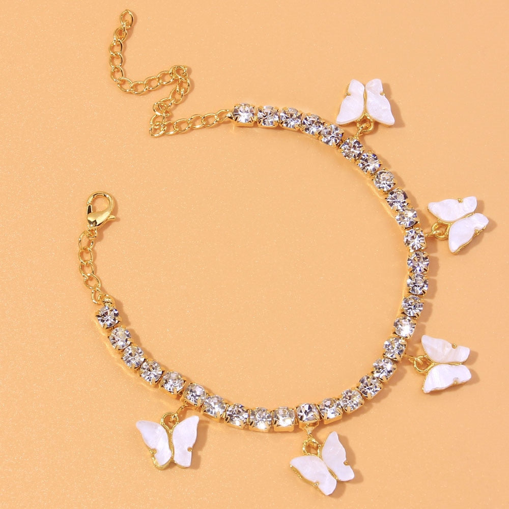 Heart Rhinestone Anklets