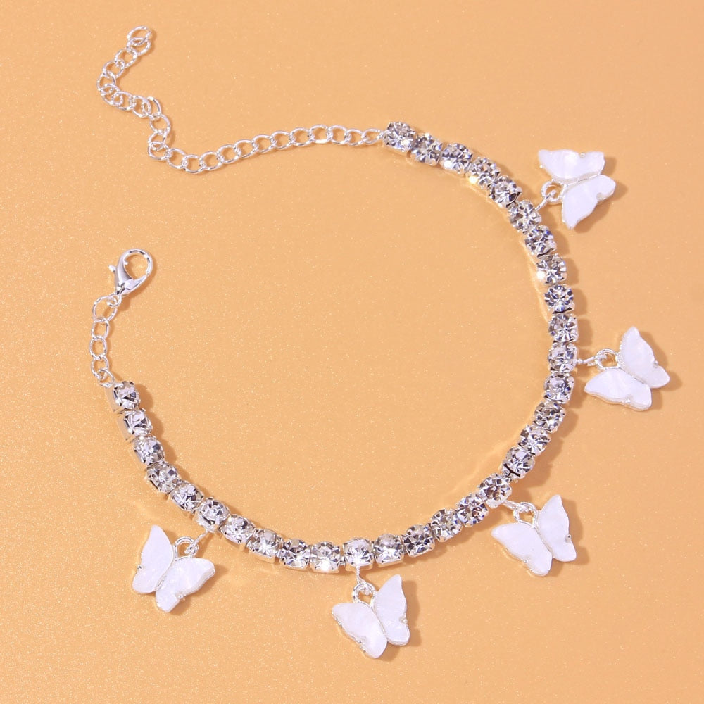 Heart Rhinestone Anklets