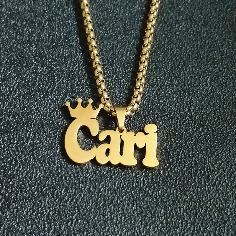 Personalized Name Crown Necklace Fashion Custom Chain Necklace for kids