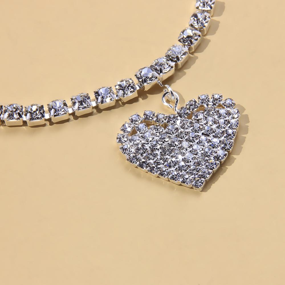 Heart Rhinestone Anklets