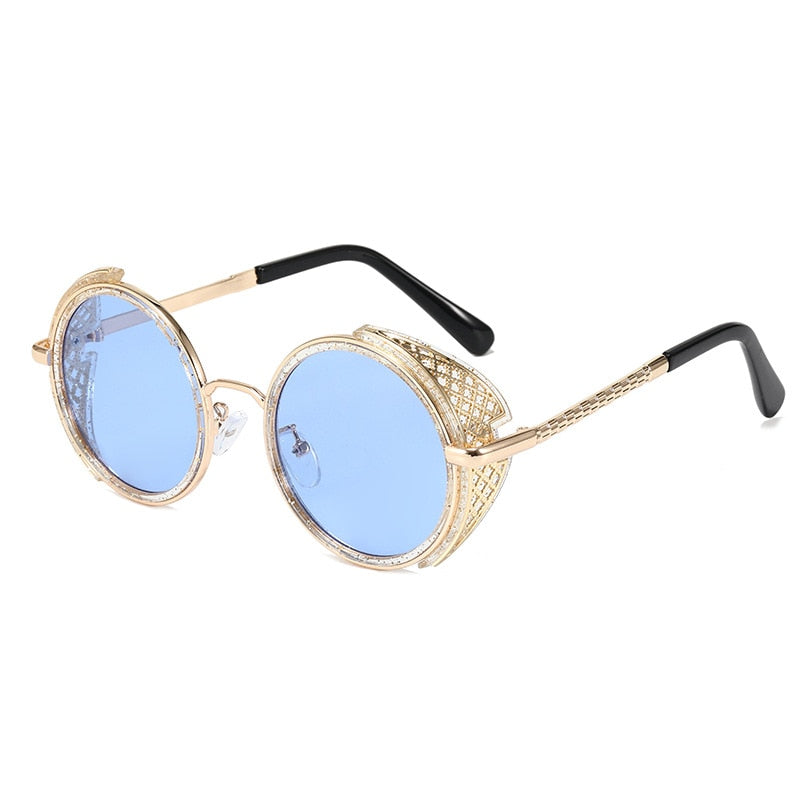 Retro Round Steampunk Sunglasses