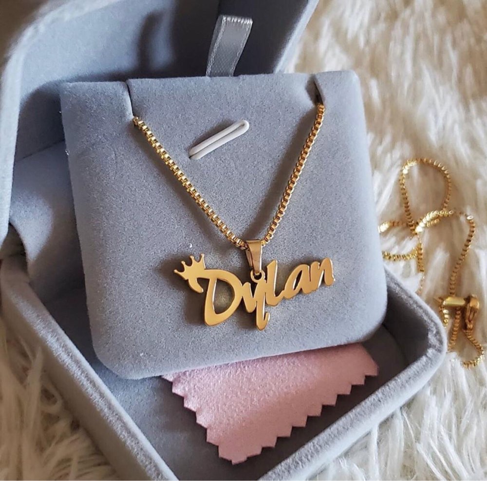 Box Chain Custom Jewelry Personalized Name Pendant Necklace