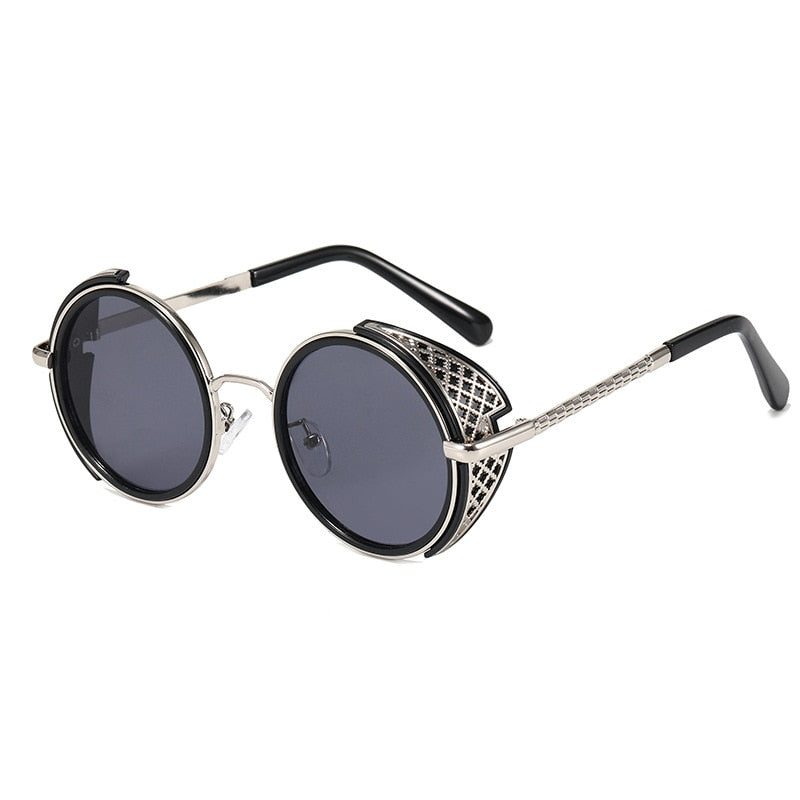 Retro Round Steampunk Sunglasses