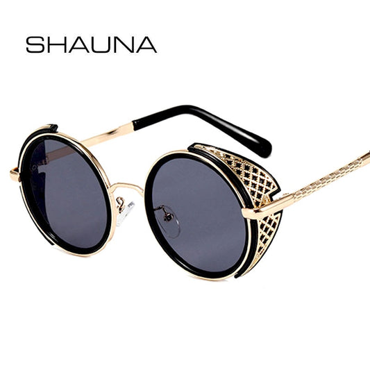 Retro Round Steampunk Sunglasses