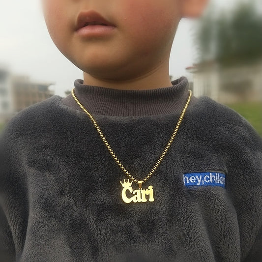 Personalized Name Crown Necklace Fashion Custom Chain Necklace for kids