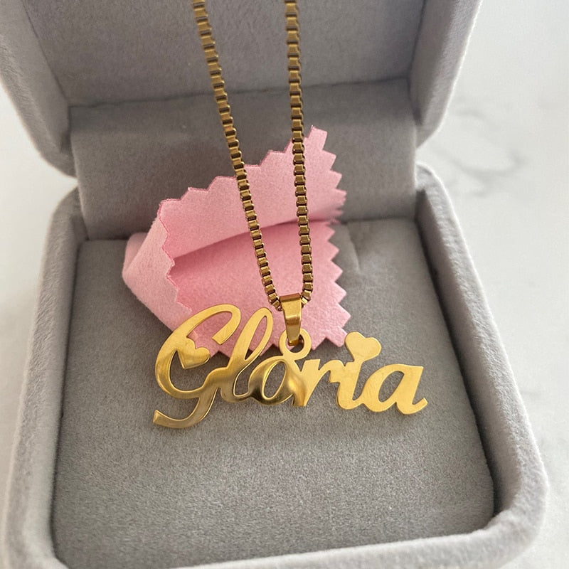 Box Chain Custom Jewelry Personalized Name Pendant Necklace